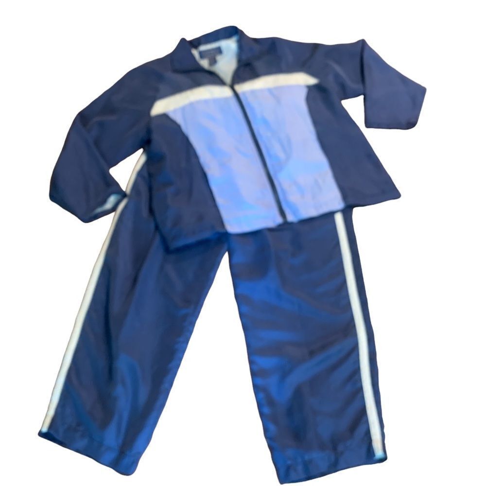 Willow Ridge Silk Tracksuit Blue White M Petite